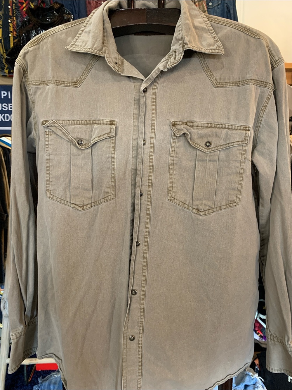 Men's Roper Gray Pearlsnap Button-Front Work Shirt Jacket